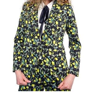 Wildfang THE EMPOWER TUX BLAZER lemon print size large